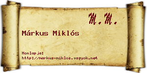 Márkus Miklós névjegykártya