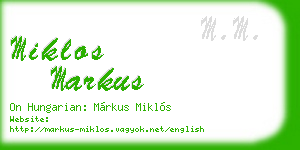 miklos markus business card