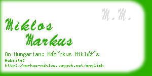 miklos markus business card